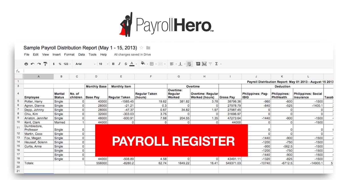 Export Your Philippine Payroll Register via PayrollHero